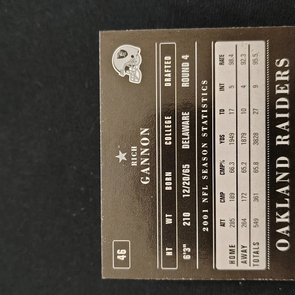 2002 Playoff‎ Contenders Season Ticket  Rich Gannon #46  Oakland Raiders NFL Car